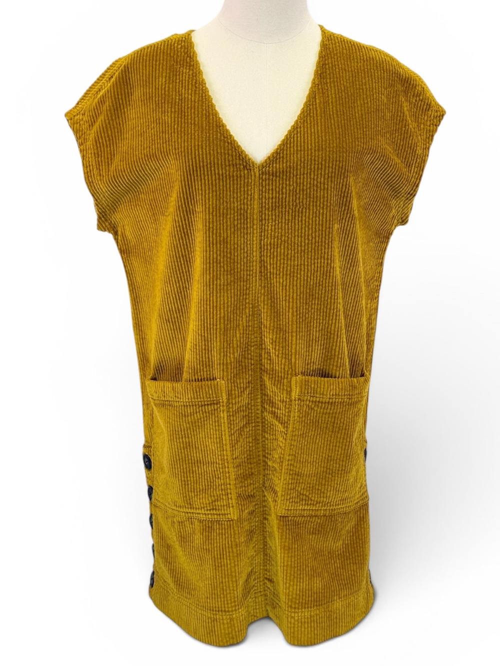 Madewell Mustard Yellow Corduroy Shift Dress
